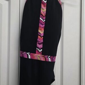 Chic Black and Pink Women's Pencil Skirt
